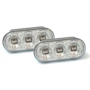 Čiré boční blikače Ford Focus MK2 04-07 – LED, chrom