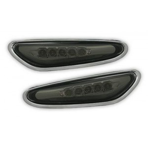 Čiré boční blikače BMW E46 01-05 – LED, černý chrom