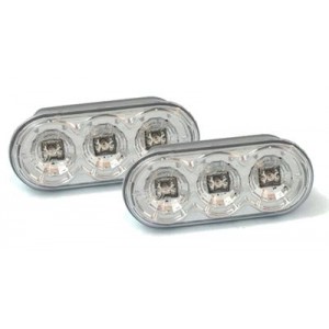 Čiré boční blikače VW Polo 9N 01-05 – LED, chrom