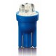 LED žárovka T10 12V 5W 4xLED – modrá