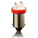 LED žárovka BA9S 12V 4W 4LED – červená