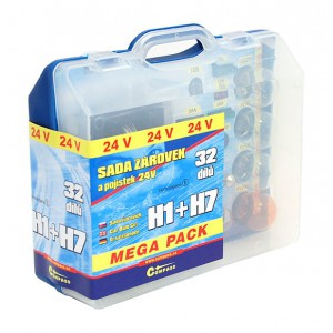 Žárovky 24V servisní box MEGA H1+H7+pojistky