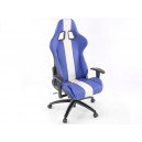 Kancelářská židle – modrá/bílá koženka