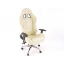 Kancelářská židle RACE – béžová koženka