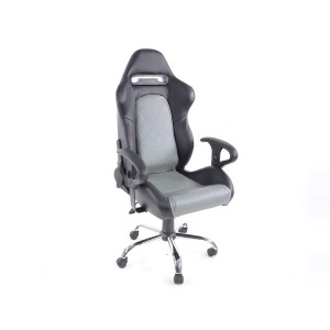 Kancelářská židle RACING – černá/šedá koženka