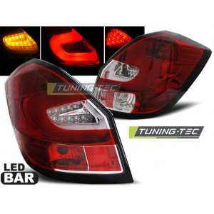 Zadní čirá světla Škoda Fabia II 07-10 - LED, červená/krystal
