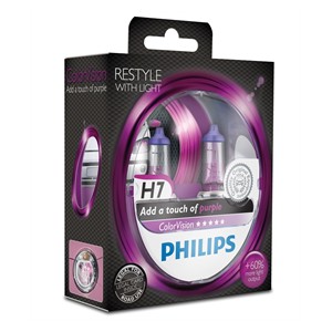 Autožárovky Philips H7 Color Vision růžové 12V 55W