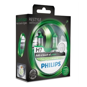 Autožárovky Philips H7 Color Vision zelené 12V 55W