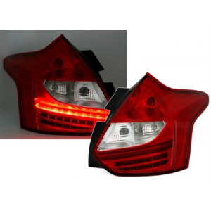 Zadní čirá světla Ford Focus MK3 5-dv. LED, červená/krystal