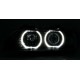 Přední čirá světla BMW E39 95-00 LED ANGEL EYES černá