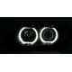 Přední čirá světla BMW E39 95-00 XENON LED ANGEL EYES černá