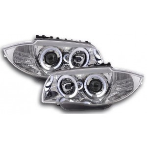 BMW 1 E87/E81/82/88 přední světla LED ANGEL EYES, chrom