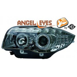 BMW 1 E87/E81/82/88 přední světla LED ANGEL EYES, chrom