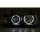 Přední čirá světla BMW E36 Lim. 92-98 CCFL, černá