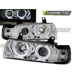 BMW E36 Lim./Touring/Compact přední světla CCFL ANGEL EYES, chrom