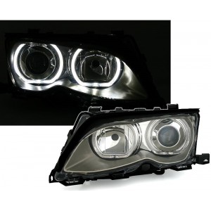 BMW E46 Lim./Touring přední světla LED ANGEL EYES, chrom