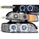 Přední světla BMW E39 95-00 chrom, LED blinkr