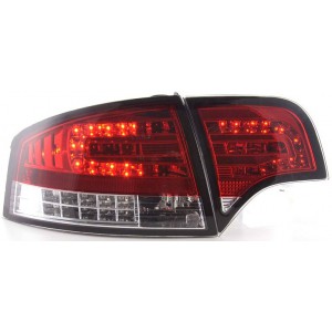 Zadní čirá světla Audi A4 B7 Lim. 04-08 - LED, červená/krystal