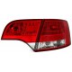 Zadní čirá světla Audi A4 B7 Avant 04-08 - LED, červená/krystal
