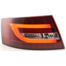 Zadní čirá světla Audi A6 C6 4F 04-08 LIGHT BAR LED, červená/krystal