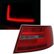 Zadní světla Audi A6 C6 4F 04-08 LIGHT BAR LED, červená/krystal