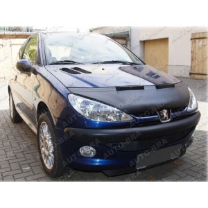 Peugeot 206 + CC (98-09) potah kapoty CARBON černý