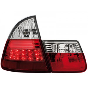 Zadní čirá světla BMW E46 Touring 99-05 – LED, červená/krystal