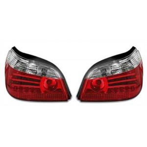 Zadní čirá světla BMW E60 04-07 – LED, červená/krystal