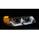 BMW E90/E91 přední světla, U-LED 3D, chrom, LED blinkr