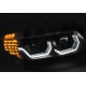 BMW E90/E91 přední světla, U-LED 3D, černá, LED blinkr