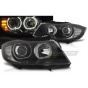 BMW E90/E91 přední světla LED ANGEL EYES, černá, LED blinkr