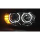 BMW E90/E91 přední světla LED ANGEL EYES, černá, LED blinkr