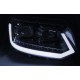 VW T5 Facelift (10-15) přední světla TUBE LIGHT DRL, černá