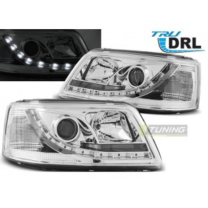 VW T5 (03-09) přední světla D-LITE DRL, chrom