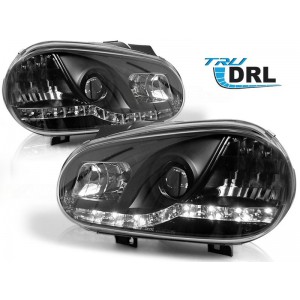 VW Golf 4 (97-03) přední světla D-LITE DRL, černá