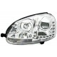 VW Golf 5 (03-09) přední světla D-LITE DRL, chrom