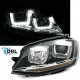 VW Golf 7 (12-17) přední světla U-LED DRL, černá