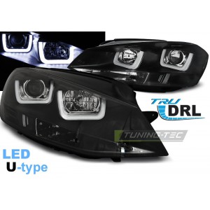 VW Golf 7 (12-17) přední světla U-LED DRL, černá