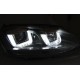 VW Golf 7 (12-17) přední světla U-LED DRL, černá CHROM LINE