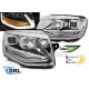 VW T6 (15-19) přední světla TUBE LIGHT DRL, chrom