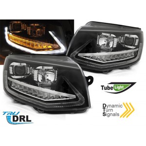 VW T6 (15-19) přední světla TUBE LIGHT DRL, černá