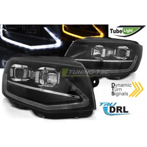 VW T6 (15-19) přední světla TUBE LIGHT DRL, černá