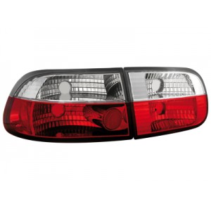 Zadní čirá světla Honda Civic 92-95 3dv. – červená/krystal