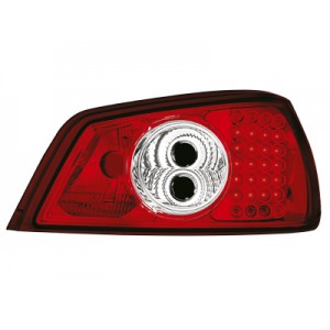 Čirá světla Peugeot 306 92-96 – LED, červená/krystal