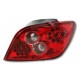 Čirá světla Peugeot 307 01-08 – LED, červená/krystal