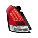 Čirá světla Suzuki Swift 05-09 – LED, červená/krystal