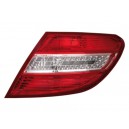 Zadní čirá světla Mercedes Benz W204 04-10 C-tř. - LED, červená/krystal