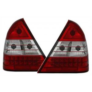 Čirá světla Mercedes Benz C-tř. W202 94-00 – LED, červená/krystal