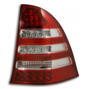 Zadní čirá světla Mercedes Benz C W203 00-05 T – LED, červená/krystal
