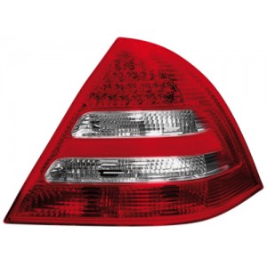 Zadní čirá světla Mercedes Benz W203 C-tř. 00-04 – LED, červená/krystal